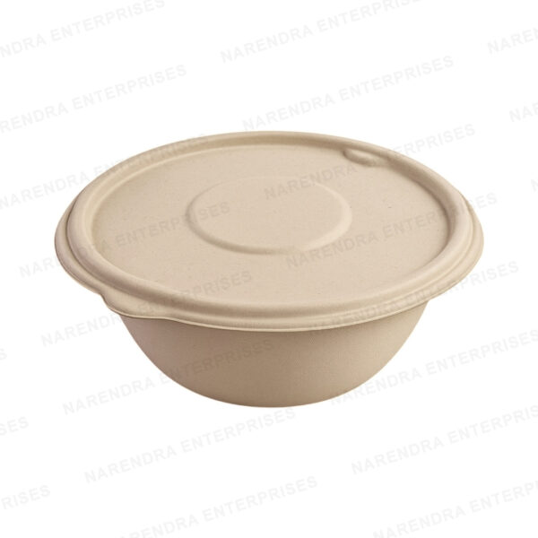 1000ml bagasse anti leak bowl with lid a