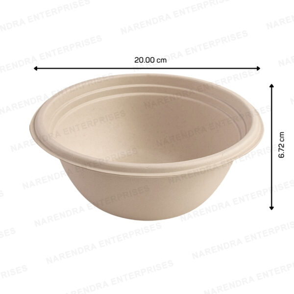 1000ml bagasse anti leak bowl with lid d