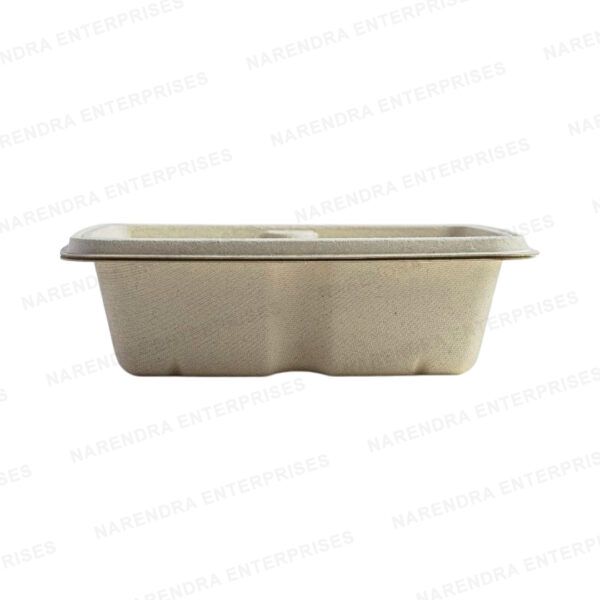 1000ml bagasse anti leak rectangle container with lid c