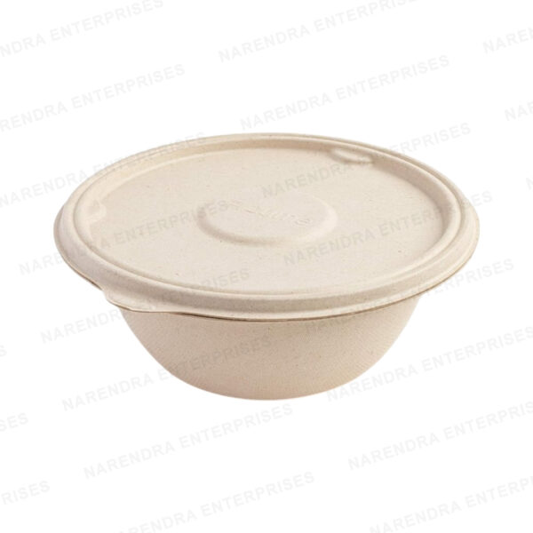 500ml bagasse anti leak bowl with Lid a