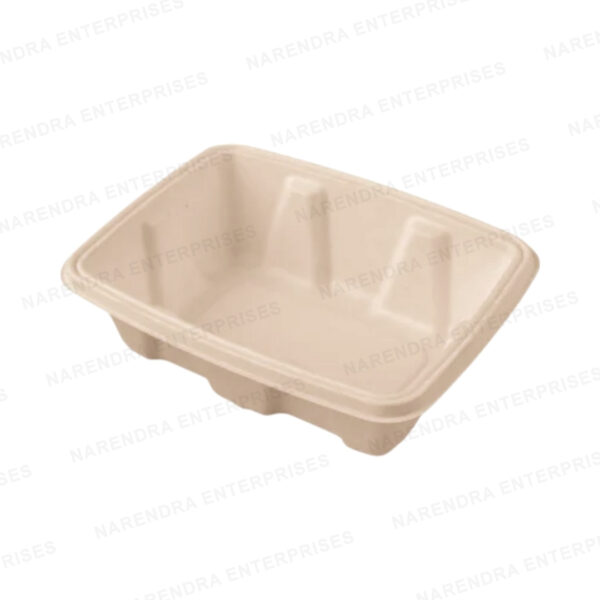 500ml bagasse anti leak rectangle container with lid b