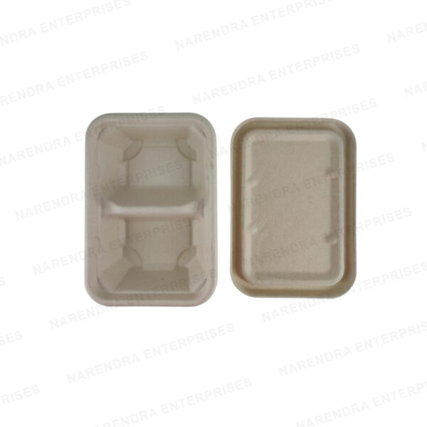 550ml 2cp bagasse global rectangle container with lid d
