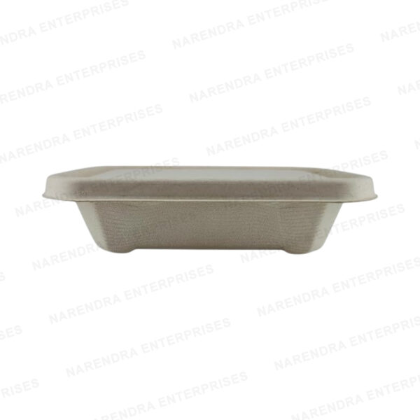 550ml Bagasse Global Rectangle Container with Lid - Image 1