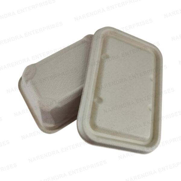 550ml Bagasse Global Rectangle Container with Lid - Image 2