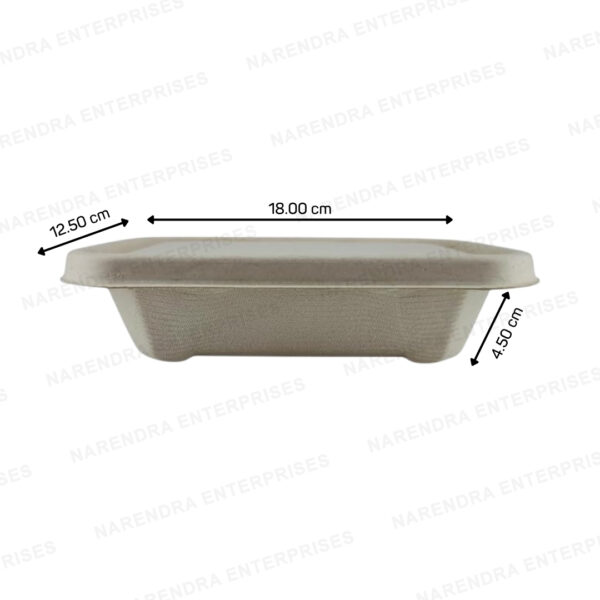 550ml Bagasse Global Rectangle Container with Lid - Image 4