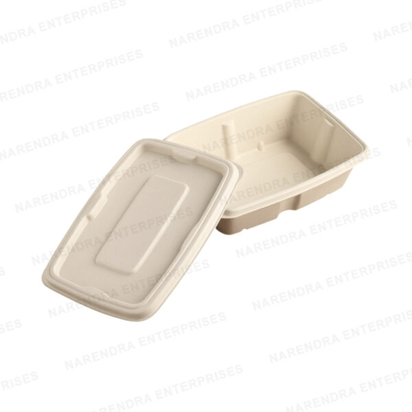 650ml bagasse anti leak rectangle container with lid a 2