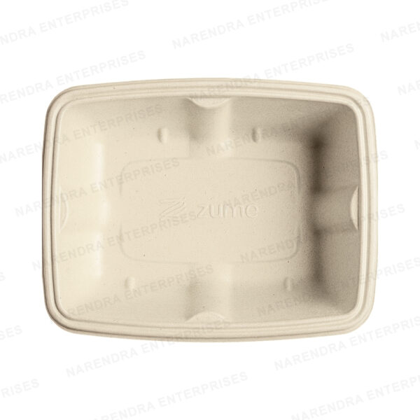 650ml bagasse anti leak rectangle container with lid c