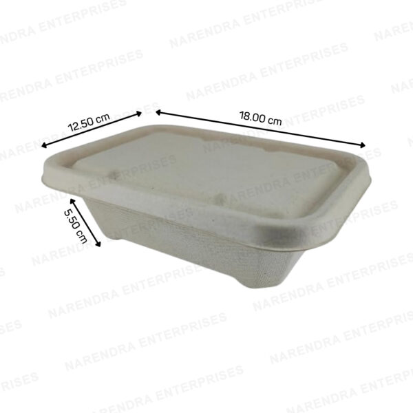 650ml bagasse global rectangle container with lid d