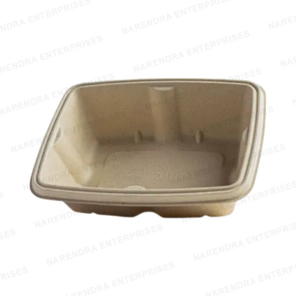 750ml bagasse anti leak rectangle container with lid c