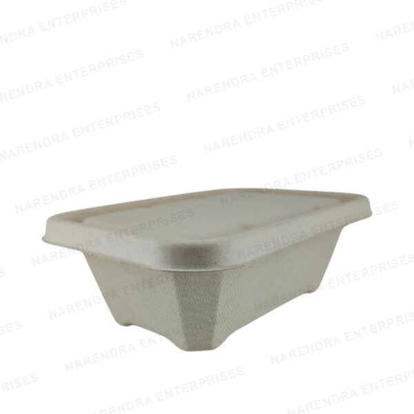 750ml Bagasse Global Rectangle Container with Lid - Image 1