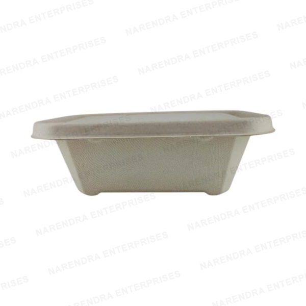 750ml Bagasse Global Rectangle Container with Lid - Image 3