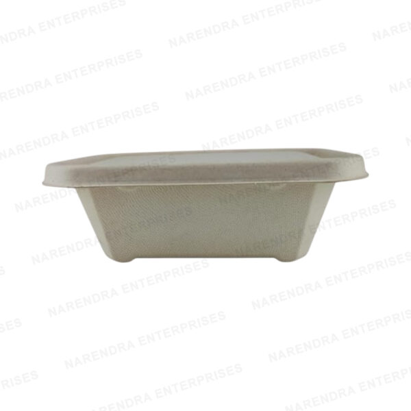 750ml Bagasse Global Rectangle Container with Lid - Image 4