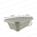 750ml Bagasse Global Rectangle Container with Lid - Image 2