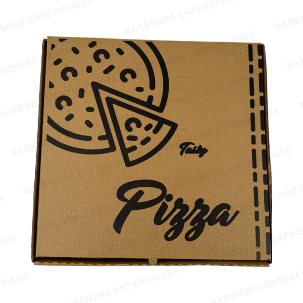 10 Inch Brown Corrugated Pizza Box - Genric Print - Image 1
