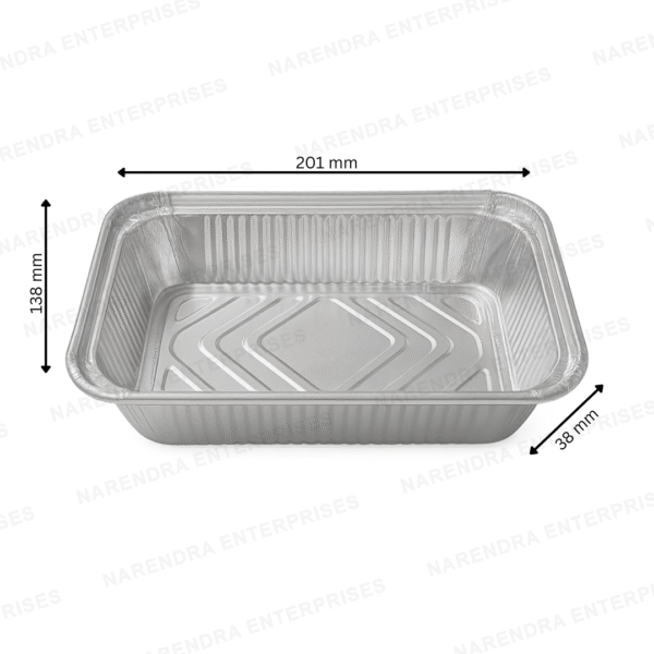 1000 ML Rectangluar Aluminium Container - Image 3