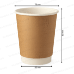 210 ML Double Wall Kraft Paper Glass - Image 2