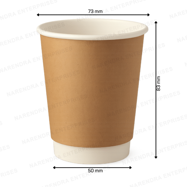 210 ML Double Wall Kraft Paper Glass - Image 2