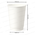 210 ML Double Wall White Paper Glass - Image 2