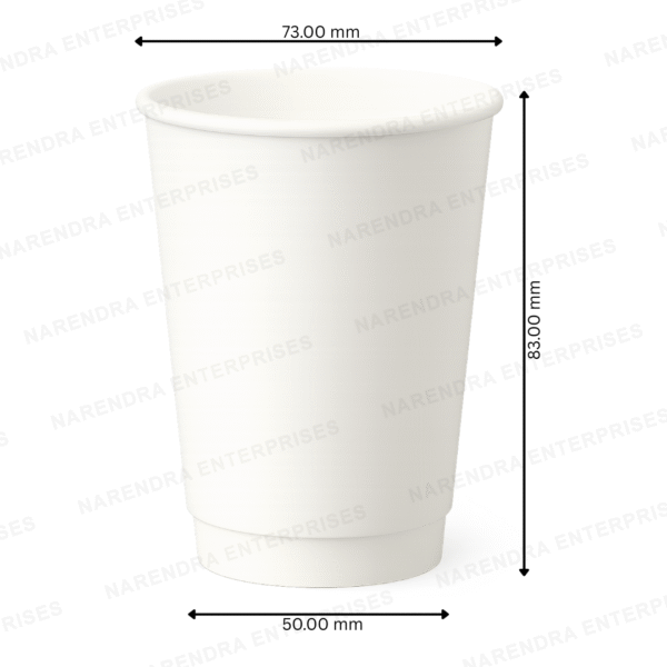 210 ML Double Wall White Paper Glass - Image 2