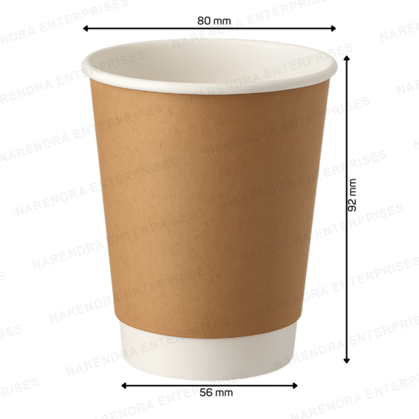 250 ML Double Wall Kraft Paper Glass - Image 2