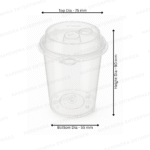 250 ML Plastic Glass With Lid - Image 2