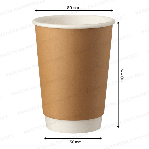 300 ML Double Wall Kraft Paper Glass - Image 2