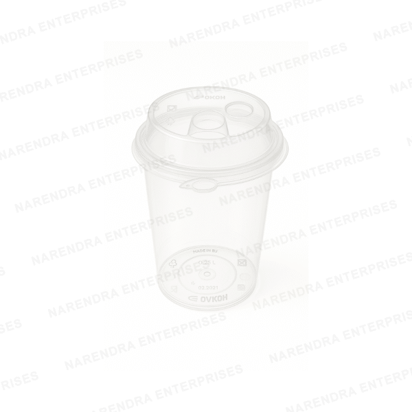 300 ML Plastic Glass With Lid - Image 1