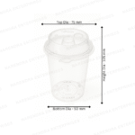 300 ML Plastic Glass With Lid - Image 2