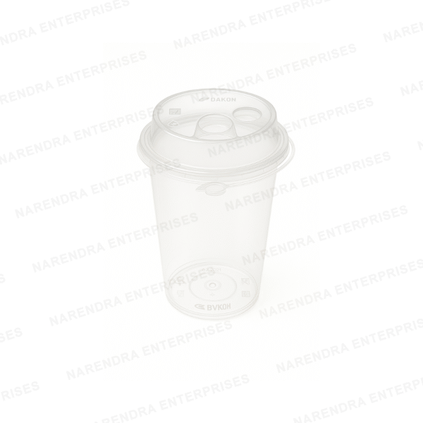 350 ML Plastic Glass With Lid - Image 1