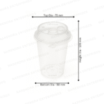 350 ML Plastic Glass With Lid - Image 2