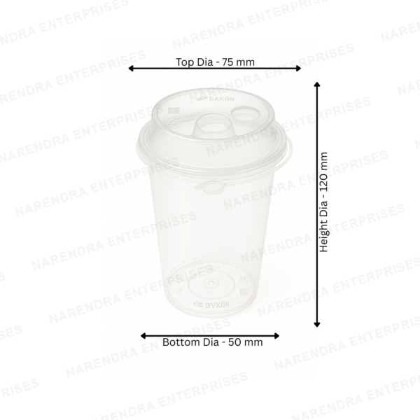 350 ML Plastic Glass With Lid - Image 2