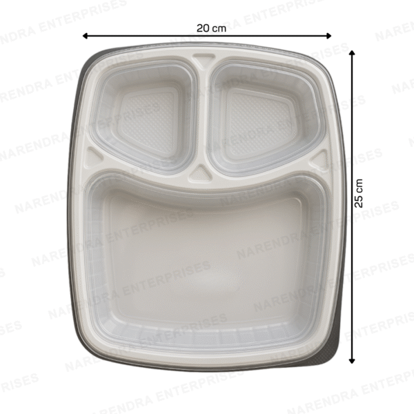 3 CP XL Plastic Meal Tray - Image 5