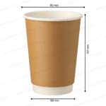 480 ML Double Wall Kraft Paper Glass - Image 2