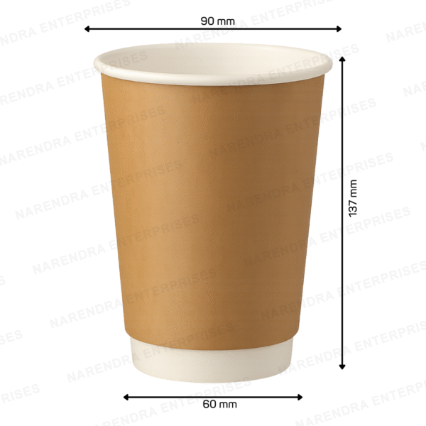 480 ML Double Wall Kraft Paper Glass - Image 2