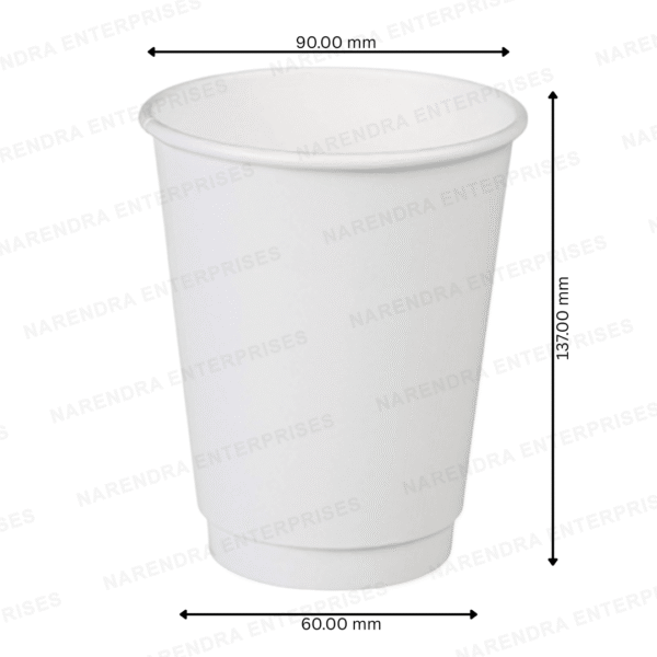 480 ML Double Wall White Paper Glass - Image 2