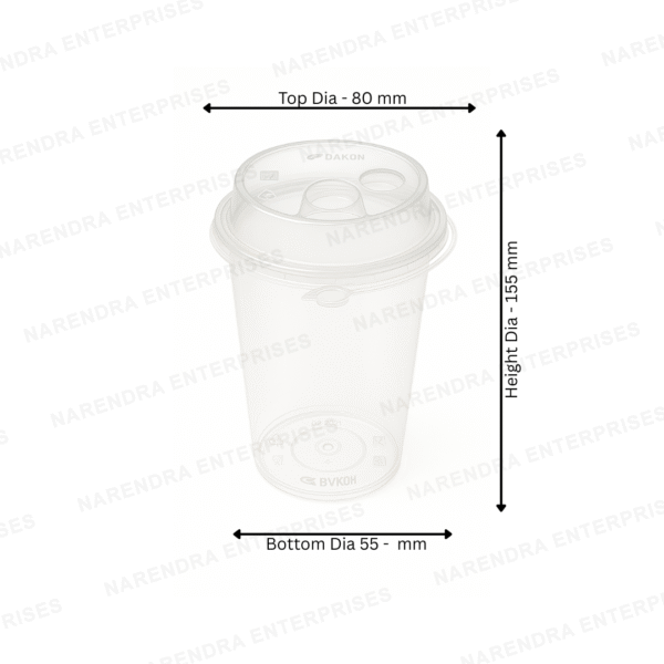 500 ML Plastic Glass With Lid - Image 2