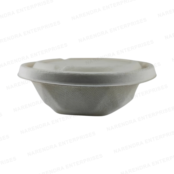 600ml Bagasse Kohinoor Bowl with Lid - Image 1