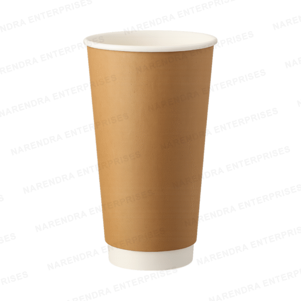 600 ML Double Wall Kraft Paper Glass - Image 1