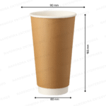 600 ML Double Wall Kraft Paper Glass - Image 2