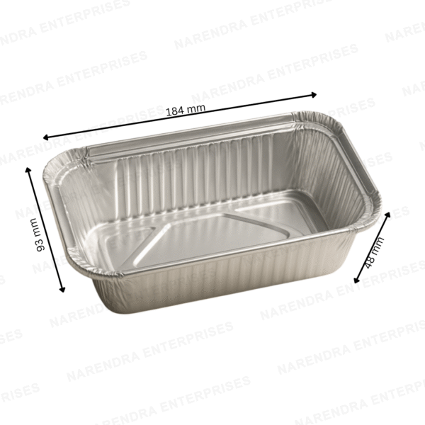 660 ML Rectangluar Aluminium Container - Image 3