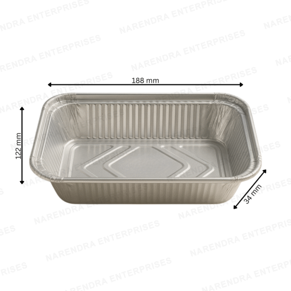 750 ML Rectangluar Aluminium Container - Image 3
