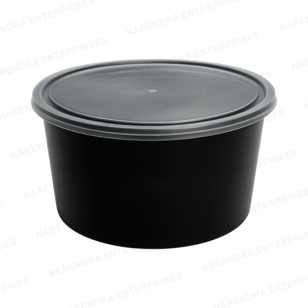 900 ML Round Flat Dev Plastic Container - Image 1