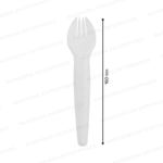160 MM White Paper Spork - Image 2